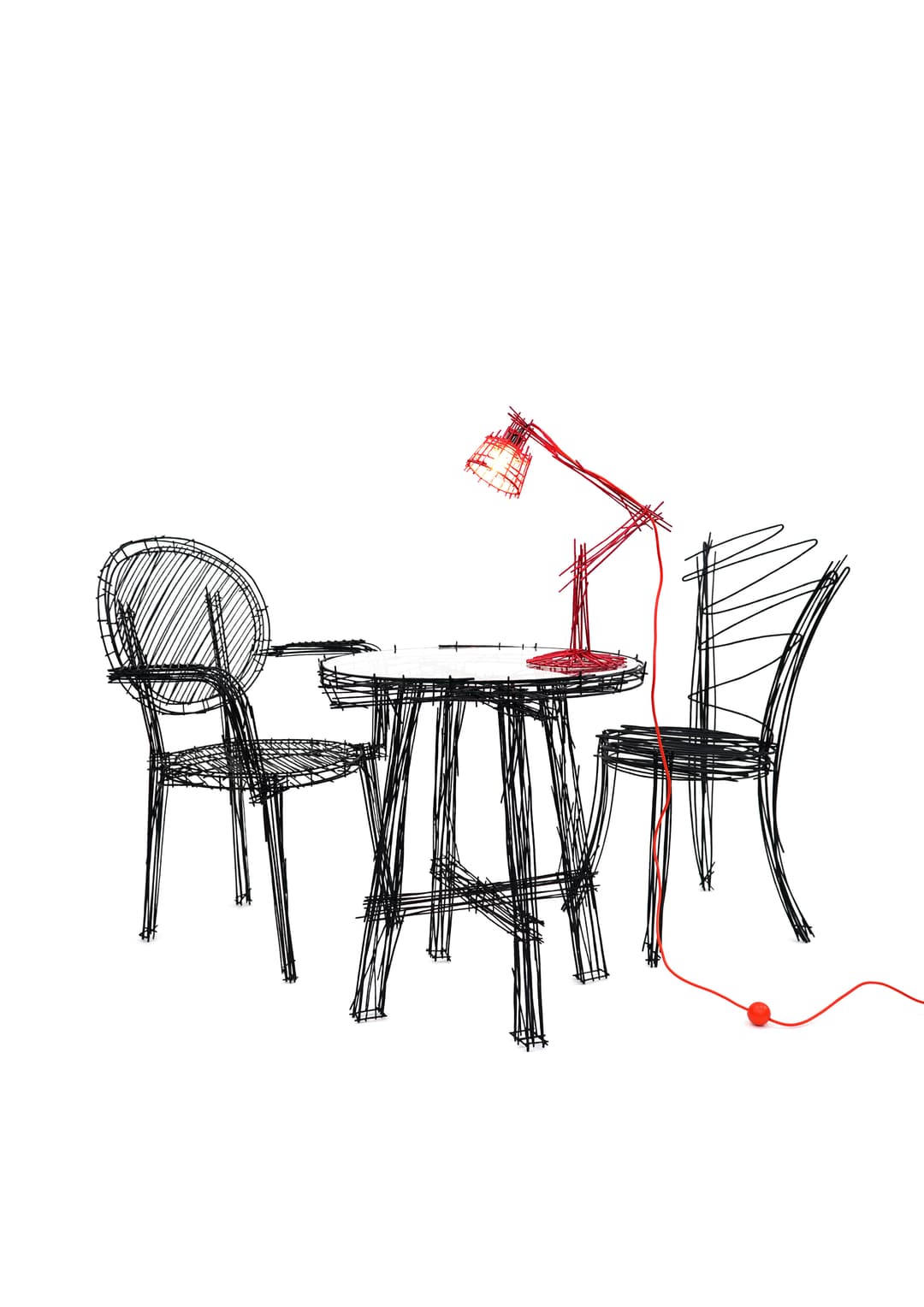 Lines - Table, chair and lamp